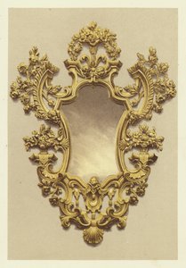 Mała rama lustra z rzeźbionego i pozłacanego drewna autorstwa English School